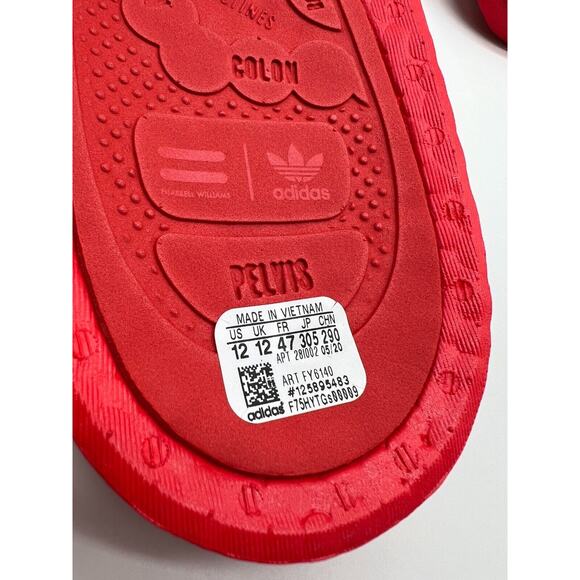 adidas Boost Slide Pharrell Active Red FY6140 Men's Size 12 New - Picture 3 of 12